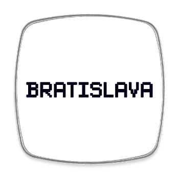 BRATISLAVA Slovakia Slowakei - Viereckiger Kühlschrankmagnet - Weiß - Vorne