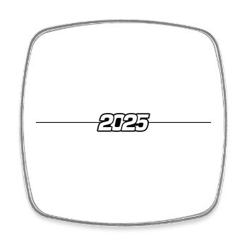 2025 Jahr - Viereckiger Kühlschrankmagnet - Weiß - Vorne