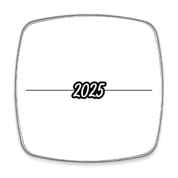 2025 Linie - Viereckiger Kühlschrankmagnet - Weiß - Vorne