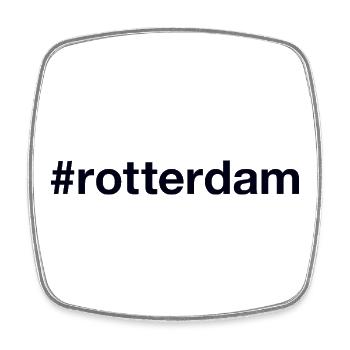 ROTTERDAM Hashtag - Viereckiger Kühlschrankmagnet - Weiß - Vorne