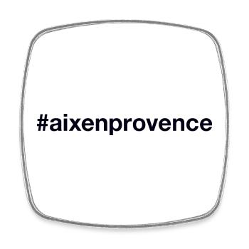 AIX-EN-PROVENCE Hashtag - Square fridge magnet - white - Front