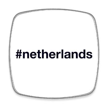 NETHERLANDS Hashtag Niederlande - Viereckiger Kühlschrankmagnet - Weiß - Vorne