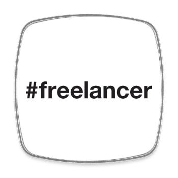 Freelancer Hashtag - Square fridge magnet - white - Front