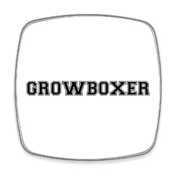 Growboxer Black by Falsches Design - Viereckiger Kühlschrankmagnet - Weiß - Vorne