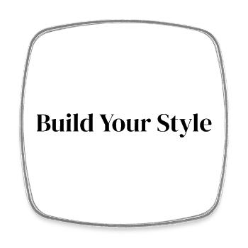 Lettrage géométrique Construisez votre style - Magnet carré - blanc - Devant