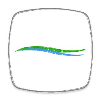 Waves | Wave | Land River - Square fridge magnet - white - Front