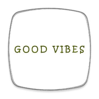 Citation manuscrite de Positive Vibes - Magnet carré - blanc - Devant