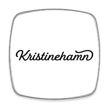Kristinehamn black - Square fridge magnet - white - Front