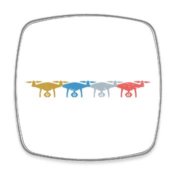 Drone Vintage Drones Retro - Square fridge magnet - white - Front
