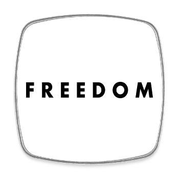 Freedom - Viereckiger Kühlschrankmagnet - Weiß - Vorne