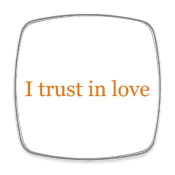I trust in love - Viereckiger Kühlschrankmagnet - Weiß - Vorne