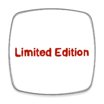 Limited Edition Schriftzug Retro - Viereckiger Kühlschrankmagnet - Weiß - Vorne