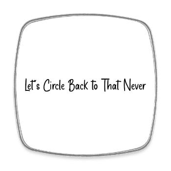 Let's circle back to that never - Square fridge magnet - white - Front