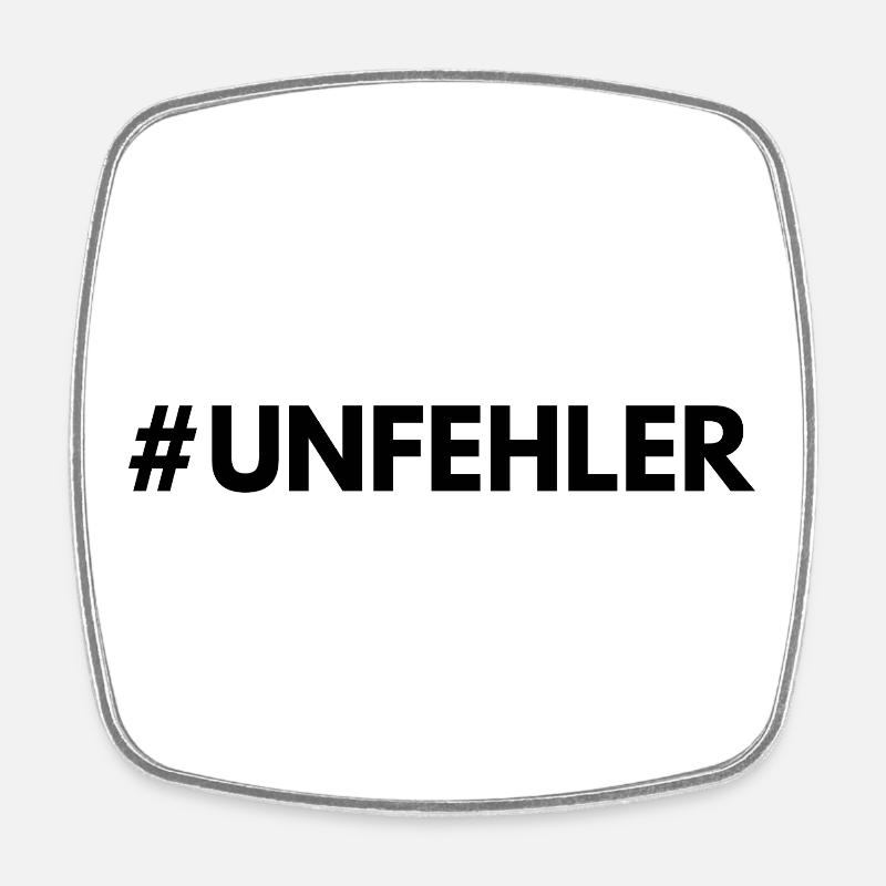 #Unfehler - Square fridge magnet - white