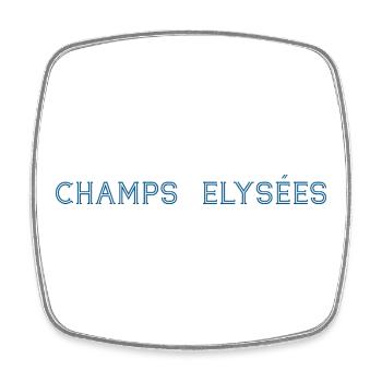 ChampsElysées - Viereckiger Kühlschrankmagnet - Weiß - Vorne