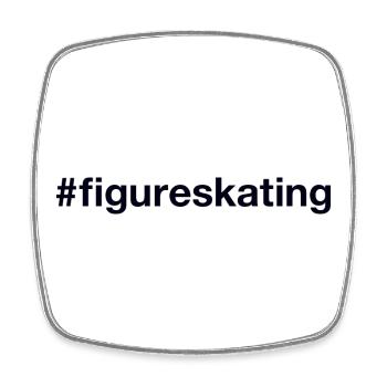 Figure Skating Eiskunstlauf Hashtag - Square fridge magnet - white - Front