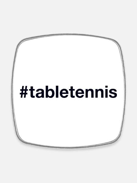 Table Tennis Tischtennis Hashtag - Viereckiger Kühlschrankmagnet - Weiß