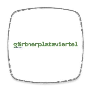 Gärtnerplatzviertel Quartier de Munich - Magnet carré - blanc - Devant