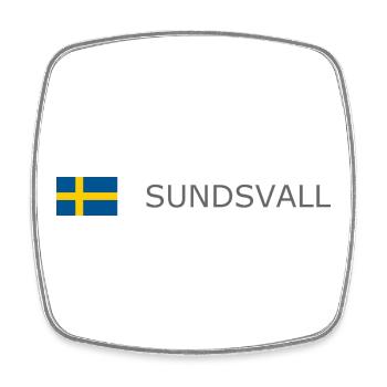 Sweden Flag - Sundsvall - Sverige - Schweden - Viereckiger Kühlschrankmagnet - Weiß - Vorne