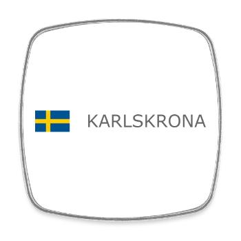 Sweden Flag - Karlskrona - Sverige - Schweden - Square fridge magnet - white - Front