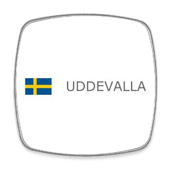 Sweden Flag - Uddevalla - Sverige - Schweden - Square fridge magnet - white - Front