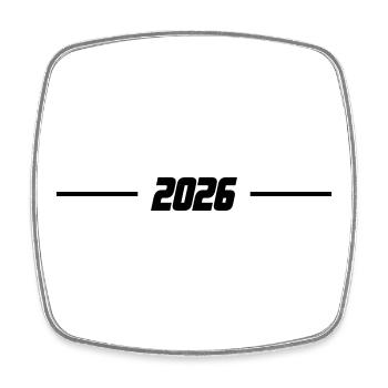 2026 Line - Square fridge magnet - white - Front