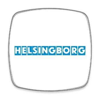 Helsingborg Block Letters - Square fridge magnet - white - Front