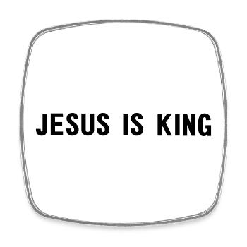 Jesus is king - Square fridge magnet - white - Front