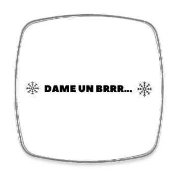 Dame un brrr Schneeflocke Reggaeton Winter lustig - Viereckiger Kühlschrankmagnet - Weiß - Vorne