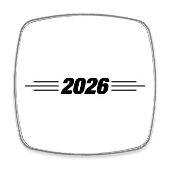 2026 year line - Square fridge magnet - white - Front