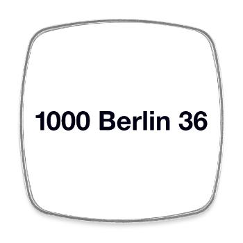 Berlin 36 Kreuzberg - Square fridge magnet - white - Front
