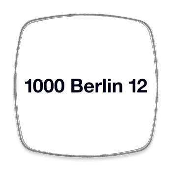 Berlin 12 Charlottenburg - Viereckiger Kühlschrankmagnet - Weiß - Vorne