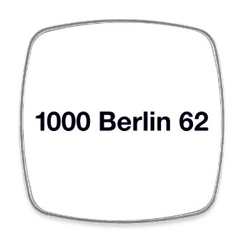 Berlin 62 Schöneberg - Viereckiger Kühlschrankmagnet - Weiß - Vorne