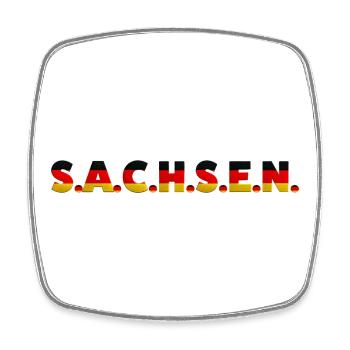 Allemagne de Saxe, Dresde Drapeau de Leipzig Allemand - Magnet carré - blanc - Devant