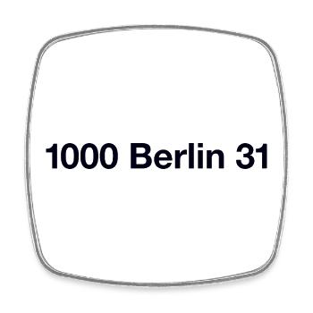 Berlin 31 Wilmersdorf - Magnet carré - blanc - Devant