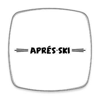 Apres Ski Linie - Viereckiger Kühlschrankmagnet - Weiß - Vorne