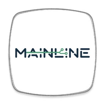 MAINLINE - Square fridge magnet - white - Front