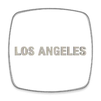 LOS ANGELES – Modern Concrete Typography - Viereckiger Kühlschrankmagnet - Weiß - Vorne