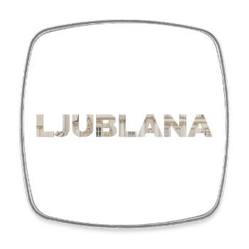 LJUBLJANA – Architectural Stone Typography - Viereckiger Kühlschrankmagnet - Weiß - Vorne