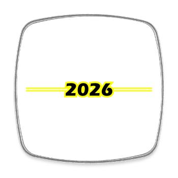 2026 Jahrgang - Viereckiger Kühlschrankmagnet - Weiß - Vorne