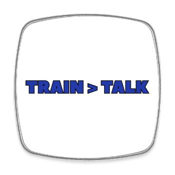 Train > Talk – Gym & Fighter Mindset Design - Square fridge magnet - white - Front