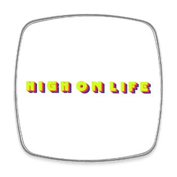 High on life - Viereckiger Kühlschrankmagnet - Weiß - Vorne