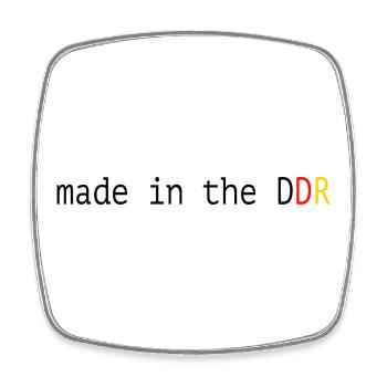Drôle de dicton, la RDA fabriquée en RDA - Magnet carré - blanc - Devant