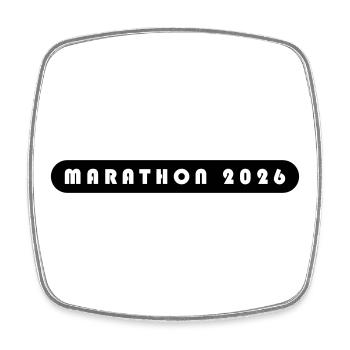 Marathon 2026 Schriftzug - Viereckiger Kühlschrankmagnet - Weiß - Vorne