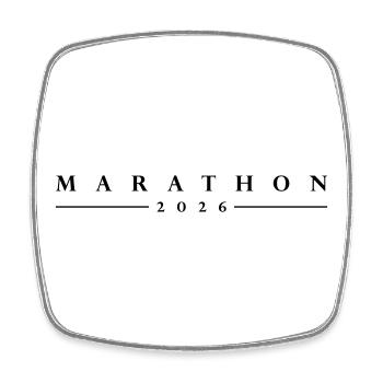 Marathon 2026 Schriftzug - Viereckiger Kühlschrankmagnet - Weiß - Vorne