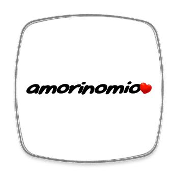 AMORINOMIE - Magnet carré - blanc - Devant