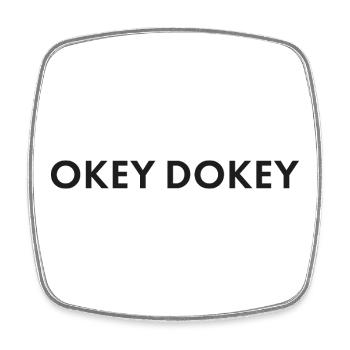 Okay Dokey - Viereckiger Kühlschrankmagnet - Weiß - Vorne