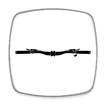 Bicycle Handlebar MTB Cockpit - Square fridge magnet - white - Front