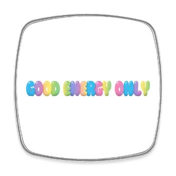 Good Energy Only – Colorful Bubble Typography - Square fridge magnet - white - Front