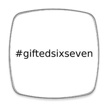 #GIFTEDSIXSEVEN - Square fridge magnet - white - Front
